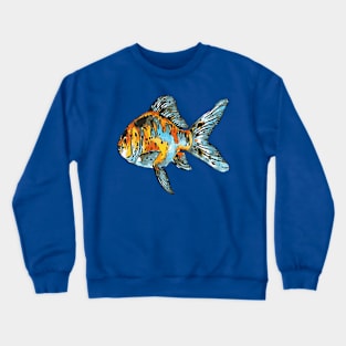 Blue and Orange Shubunkin Goldfish Isolated Crewneck Sweatshirt